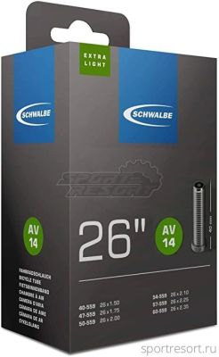Велокамера Schwalbe 26x1.5-2.35 (40/60-559) A/V-40mm Extra Light AV14