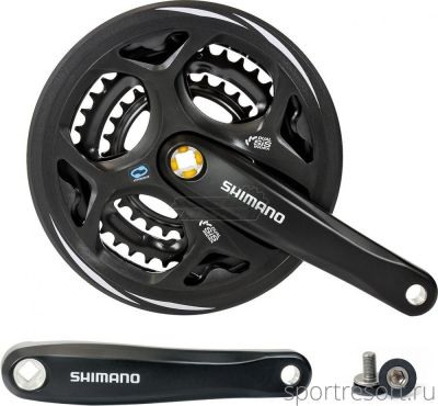 Система Shimano Altus FC-M311 7/8ск (Квадрат, 48/38/28T, 170mm, черная, защита)