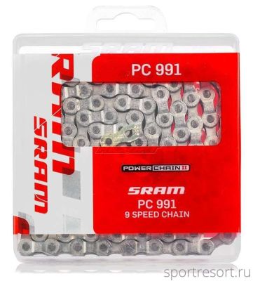 Цепь Sram PC-991 PowerLock Gold 9sp (114зв)