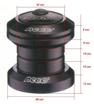 Рулевая колонка Neco H711AL (1-1/8") Blue