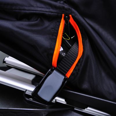 Велочехол на фаркоп Veloangar №16 Черный с оранжевыми элементами v16-black-orange