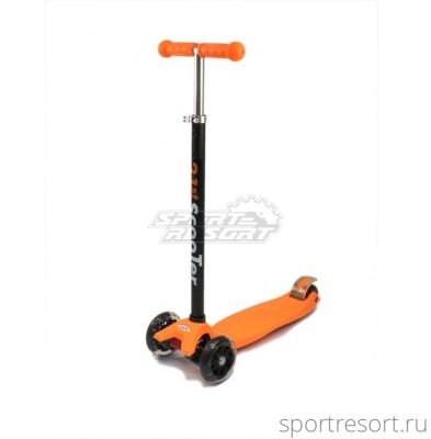 Самокат ScooTer 120/80mm оранжевый (LED колеса) 00-170073-1