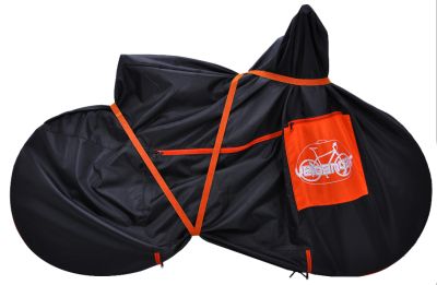 Велочехол на фаркоп Veloangar №16 Черный с оранжевыми элементами v16-black-orange